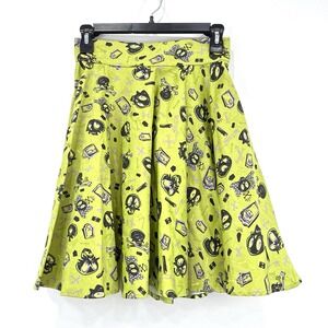 Pinup‎ Couture Skirt Womens S Skulls Cross Bones NWT Skater Retro Goth Artsy